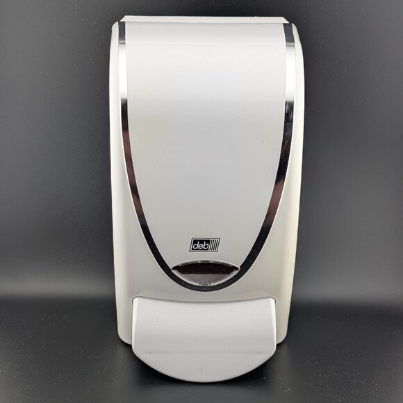 Wall-Mounted Deb Soap or Sanitizer Dispenser – White with Chrome Trim - Picture 1 of 3
